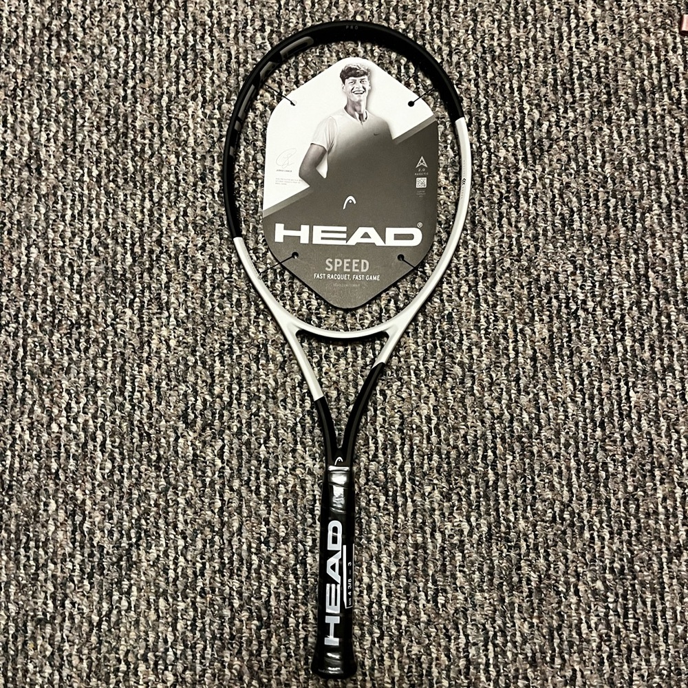 HEAD Speed Pro Tennis Racket in Black and White